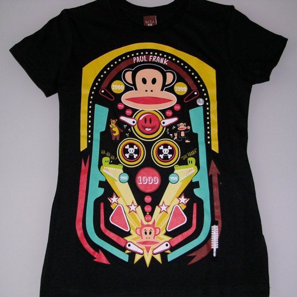 GENUINE PAUL FRANK JULIUS PINBALL WIZARD T-SHIRT BLACK